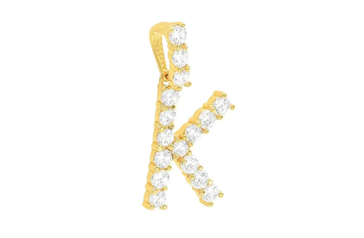 CRYSTAL GOLD INITIAL necklace