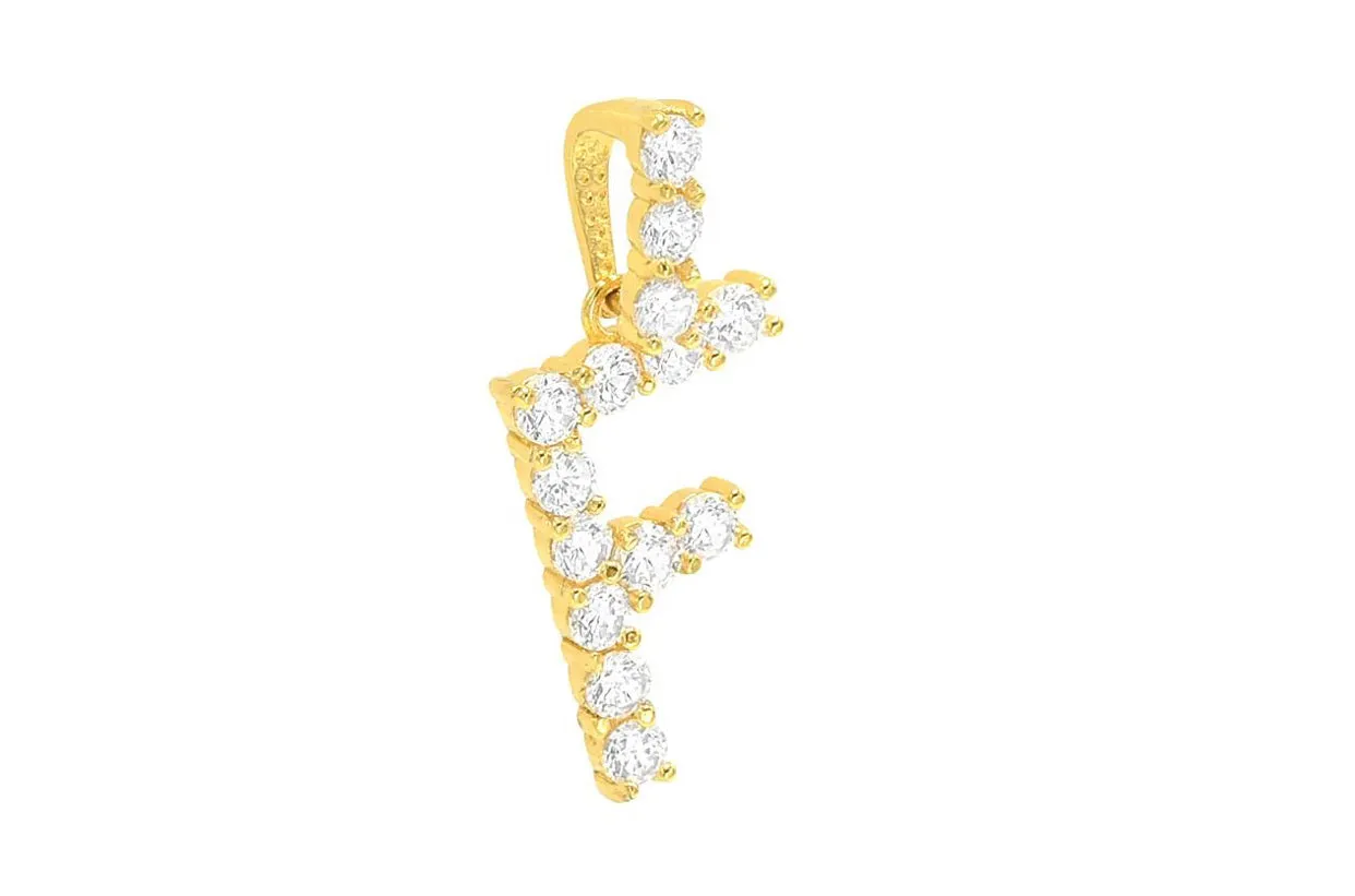 CRYSTAL GOLD INITIAL necklace