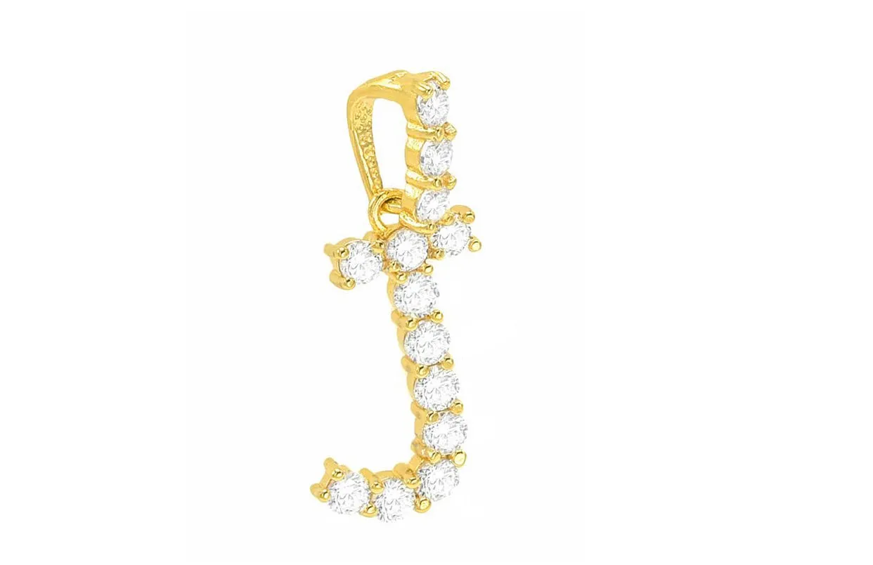 CRYSTAL GOLD INITIAL necklace