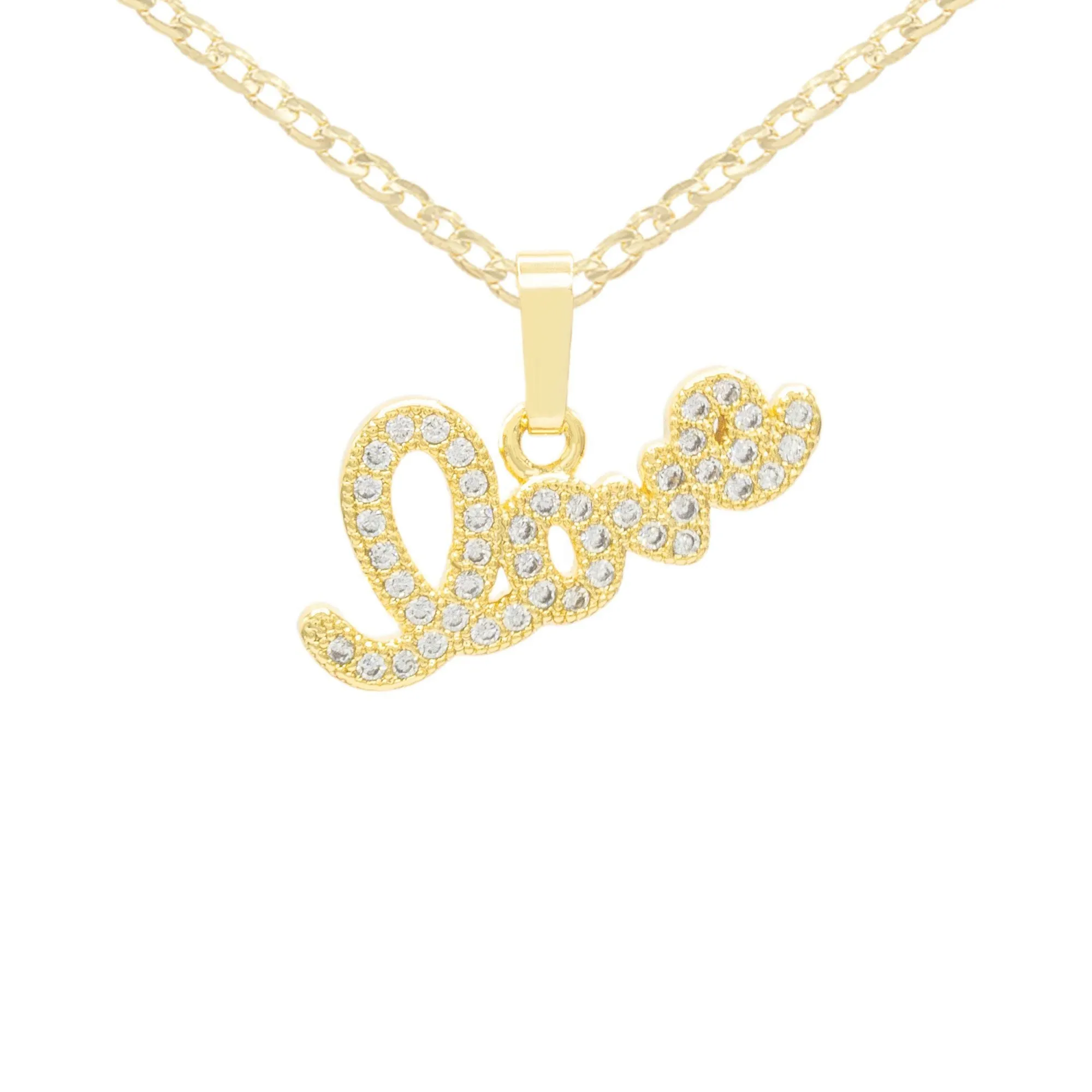 Cubic Zirconia 14K Gold Filled Flying Love Pendant Necklace Set