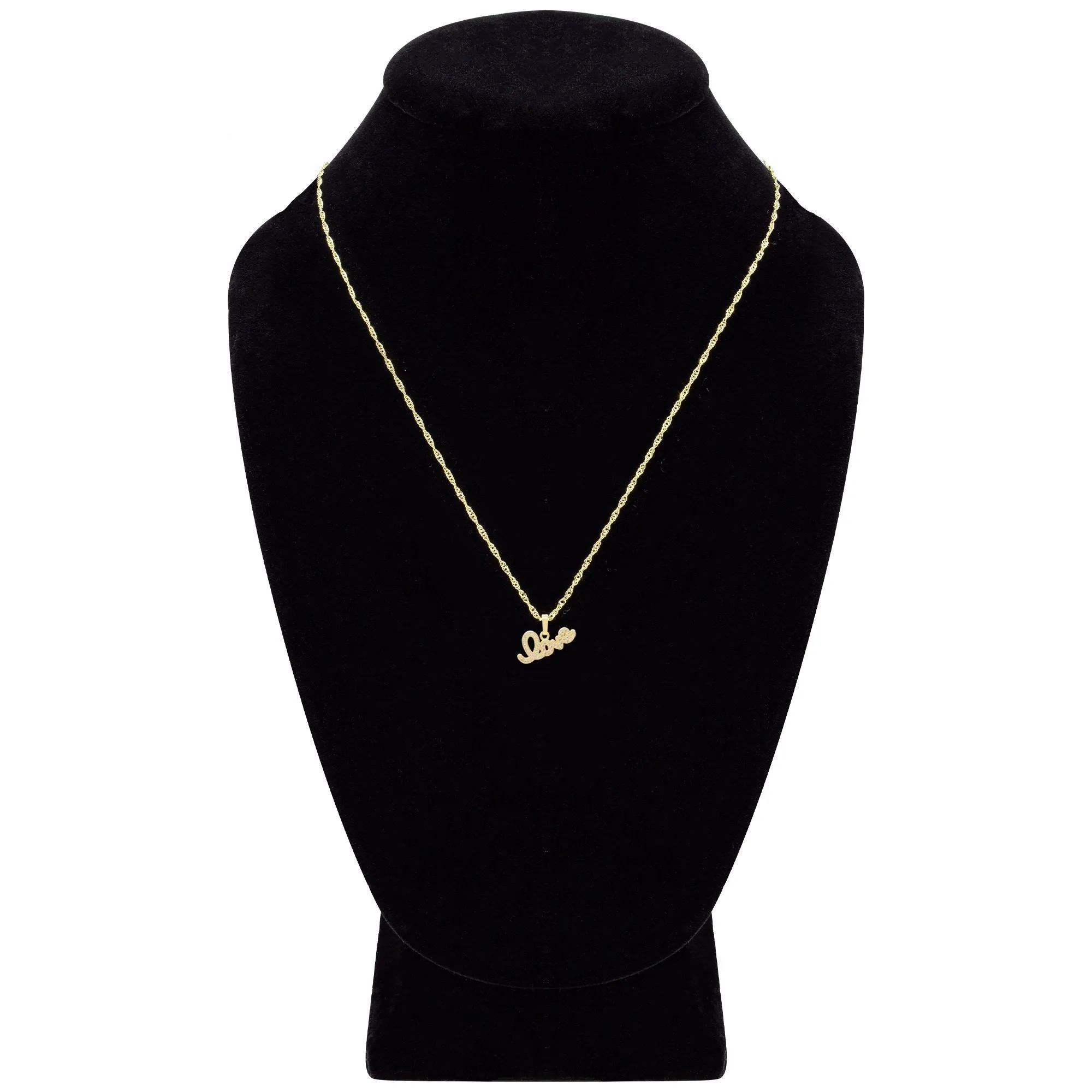 Cubic Zirconia 14K Gold Filled Flying Love Pendant Necklace Set