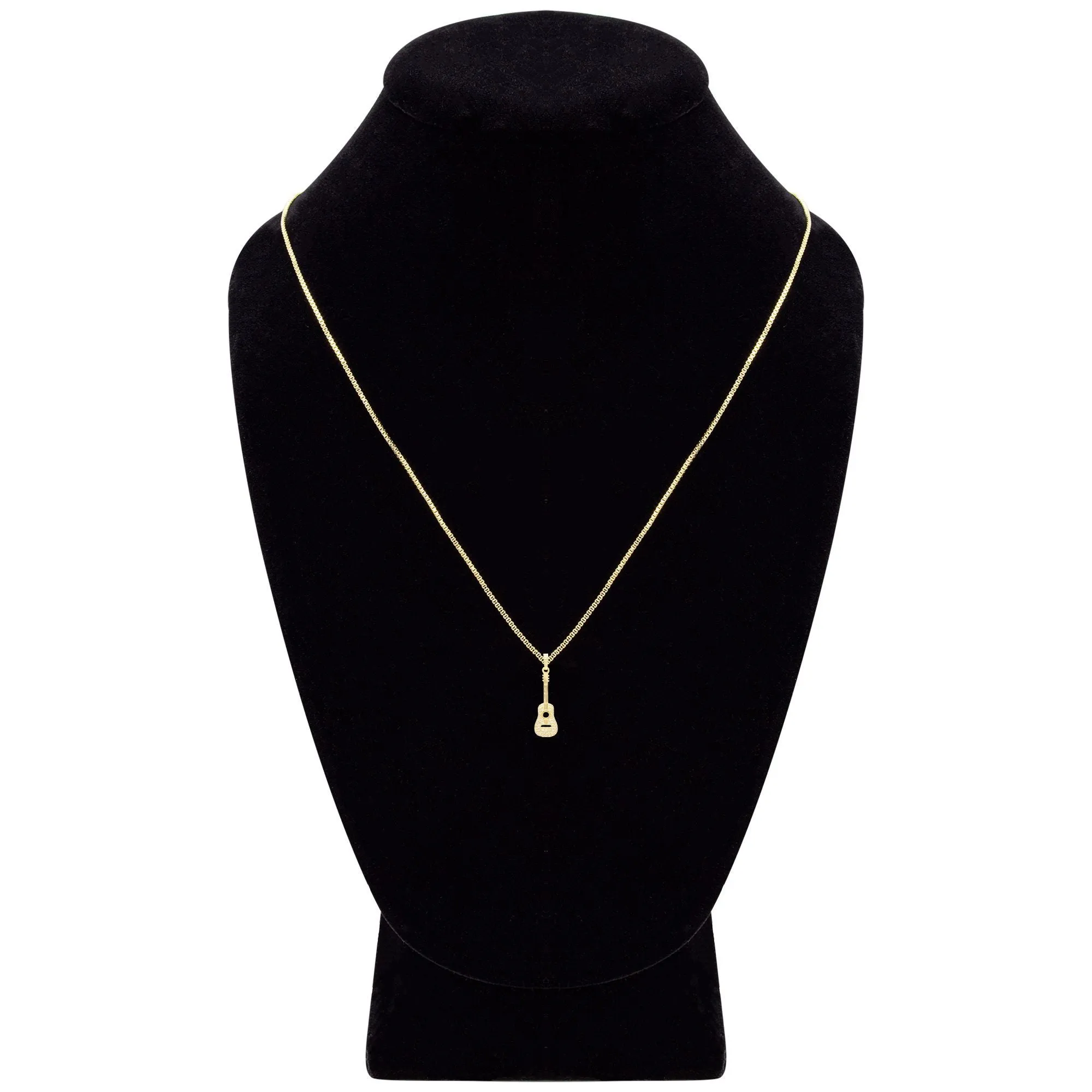 Cubic Zirconia 14K Gold Filled Guitar Pendant Necklace Set