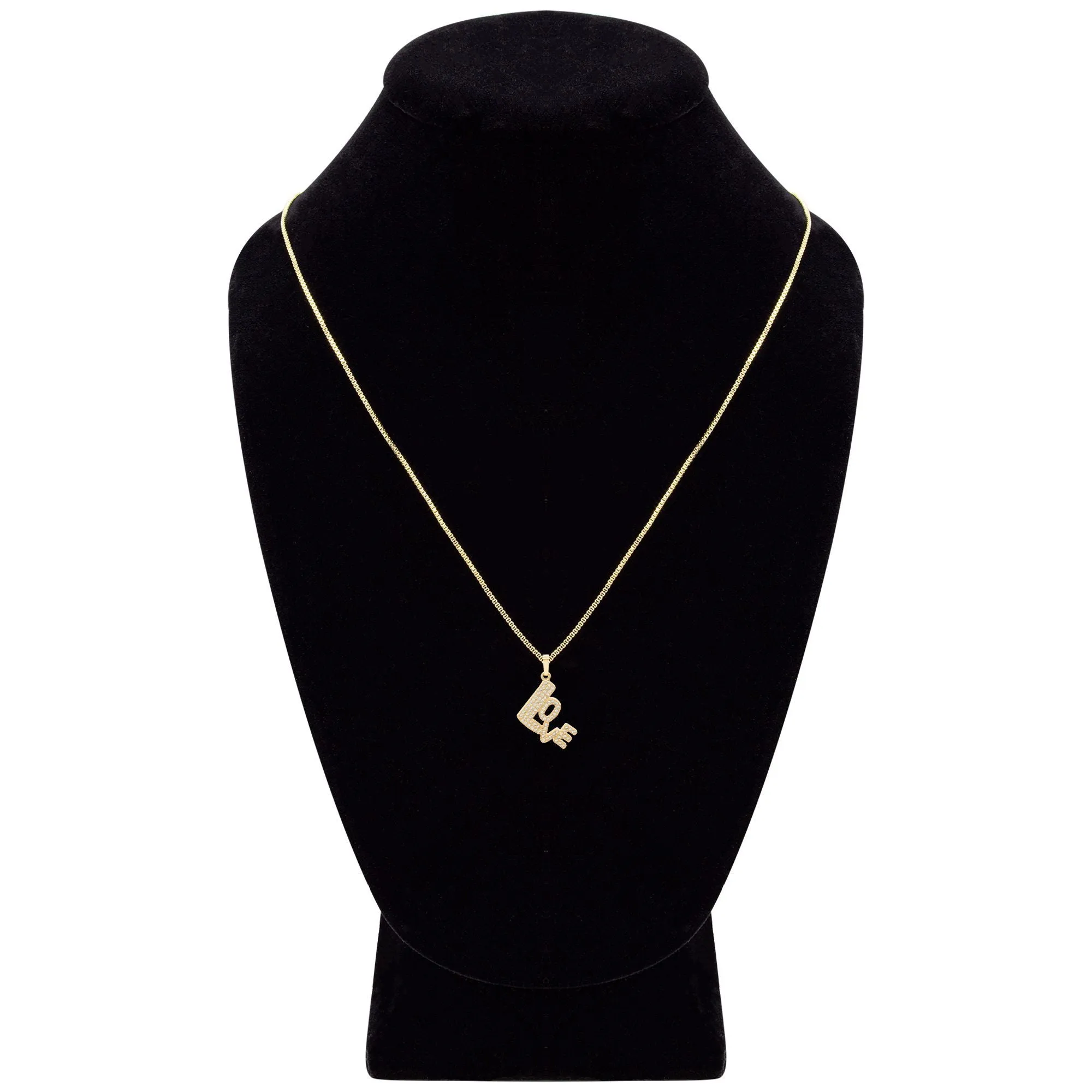 Cubic Zirconia 14K Gold Filled Love Pendant Necklace Set