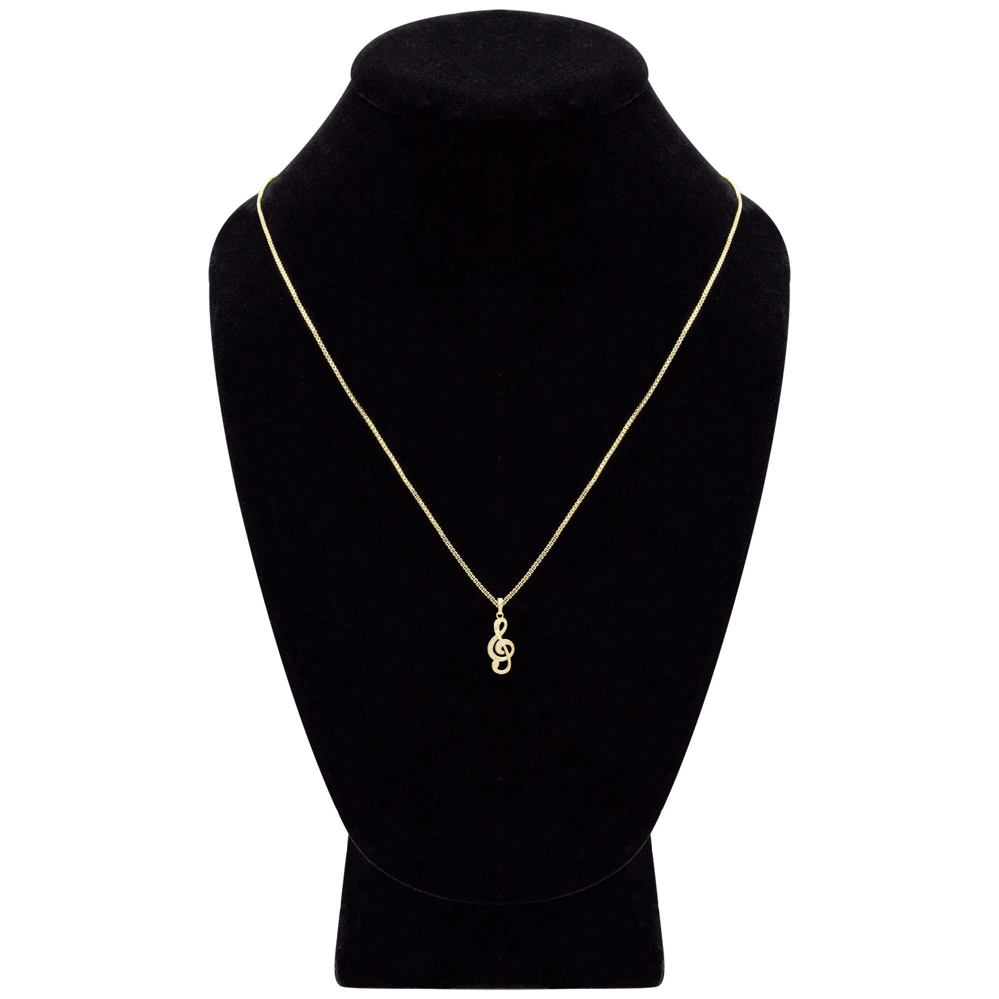 Cubic Zirconia 14K Gold Filled Music Note Pendant Necklace Set