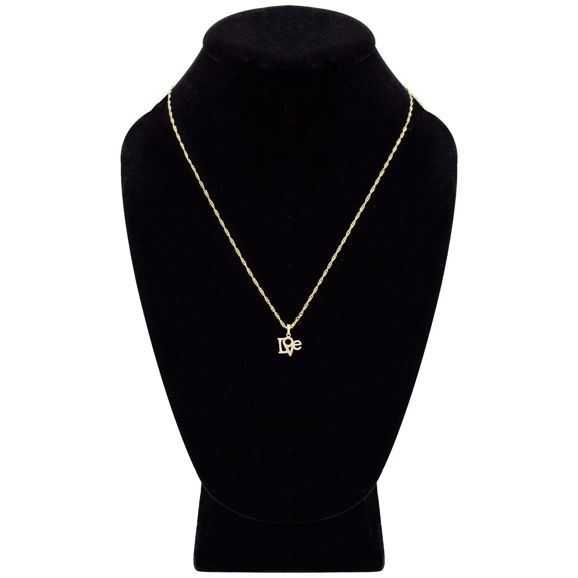 Cubic Zirconia 14K Gold Filled Triangle Love Pendant Necklace Set