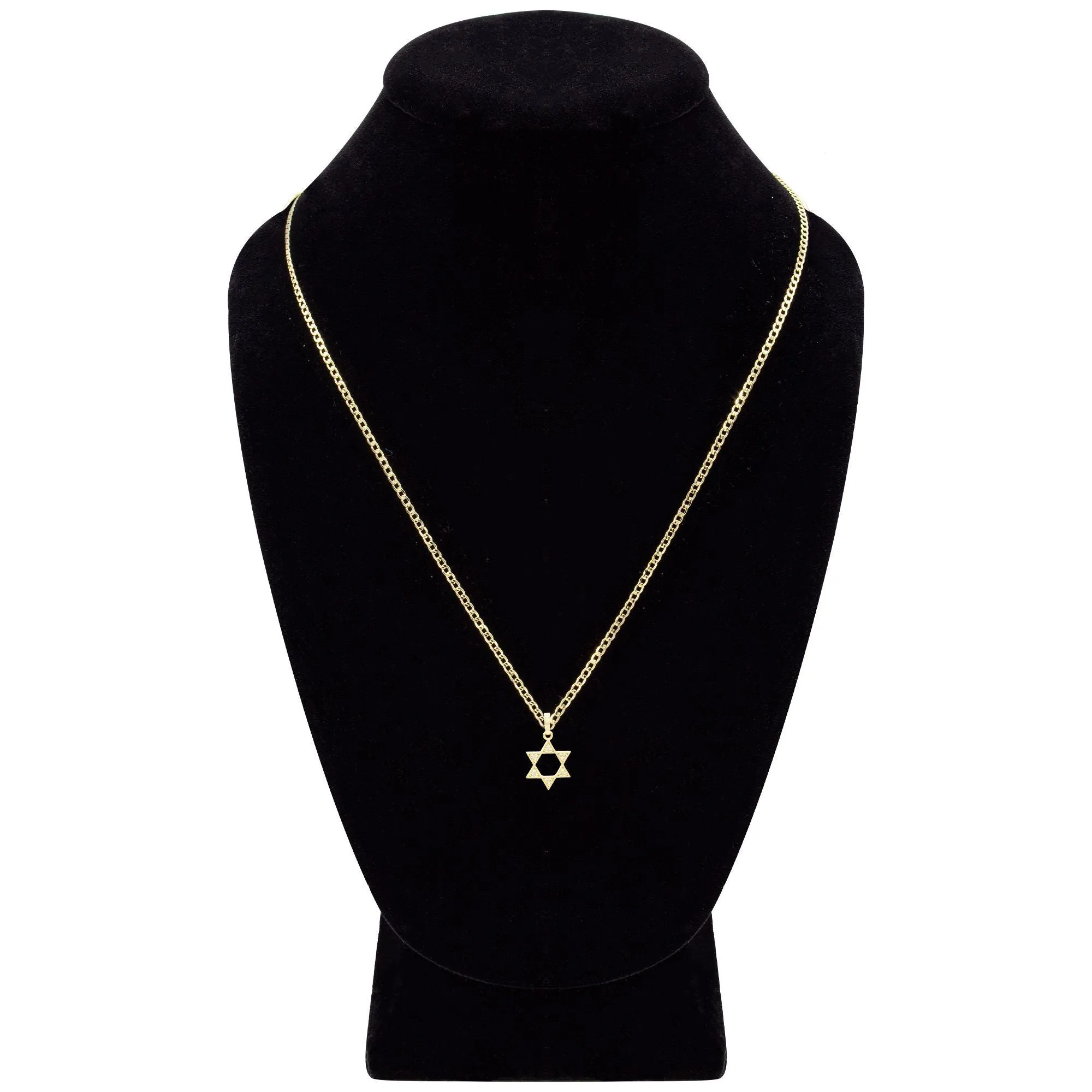 Cubic Zirconia Star Of David Pendant 14K Gold Filled Necklace Set
