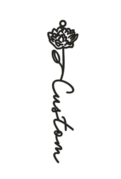 Custom Birth Month Flower Necklace