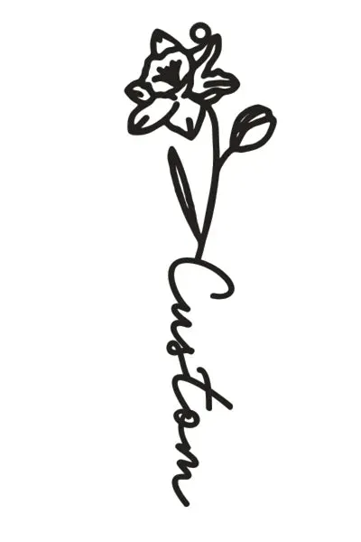 Custom Birth Month Flower Necklace