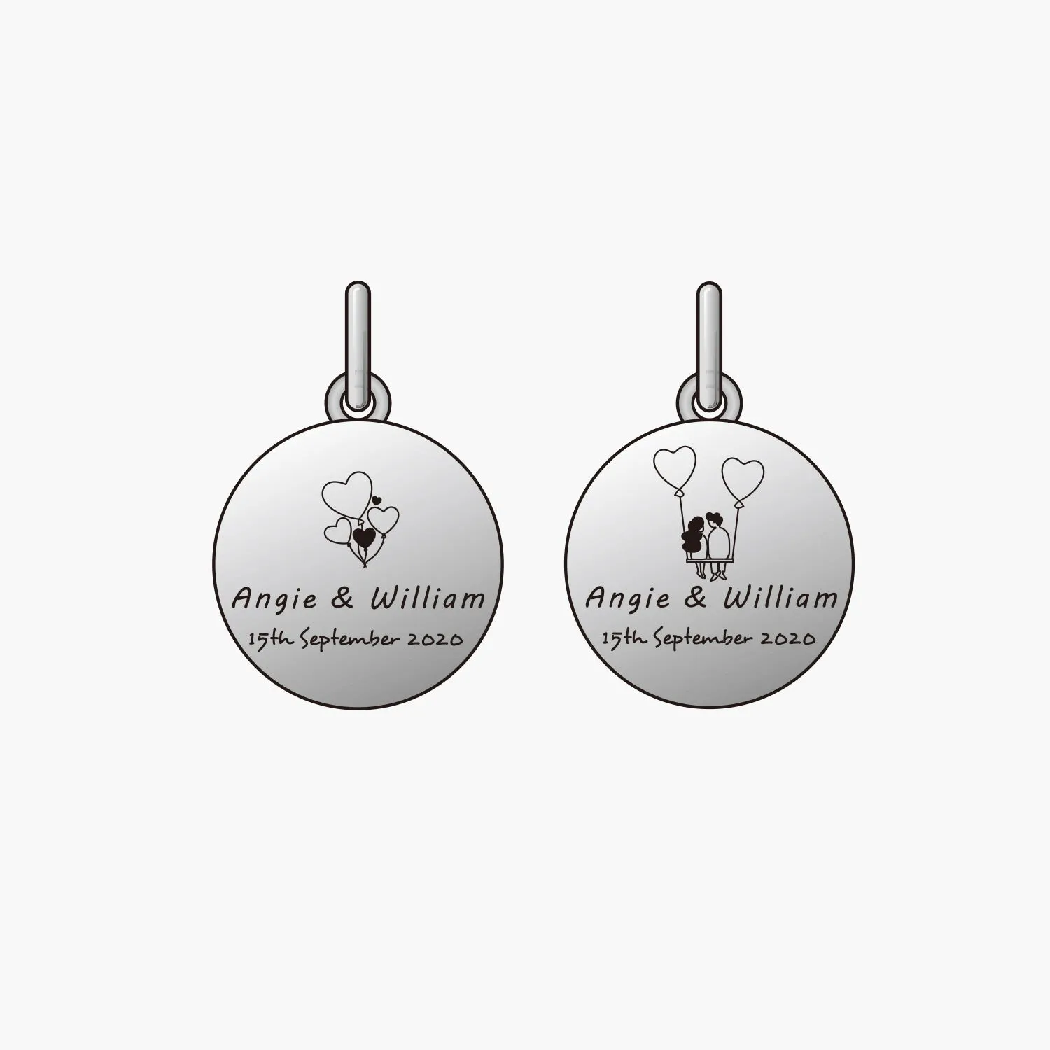 Custom Initial Necklace Personalized Disc Pendant Necklace