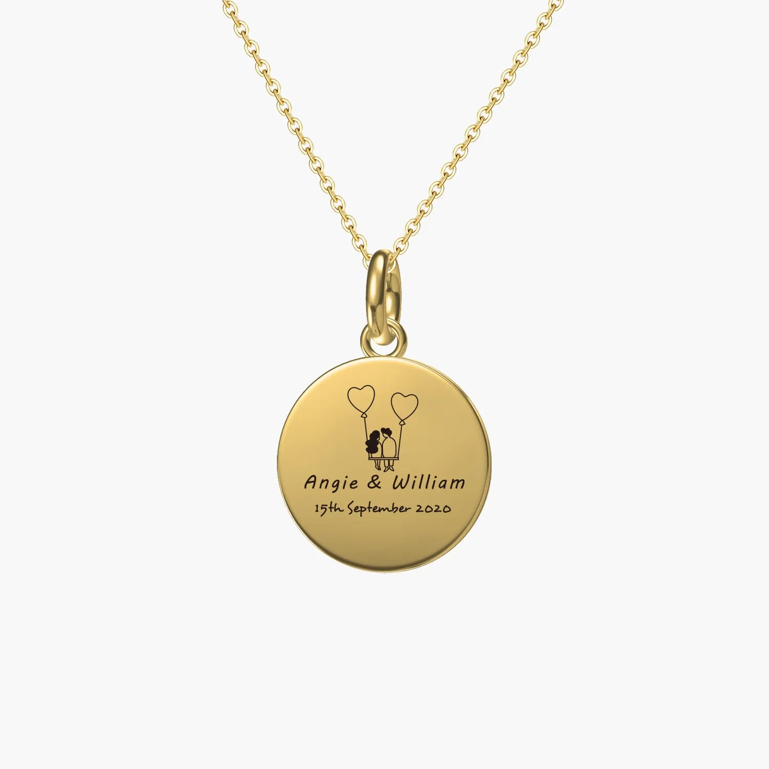 Custom Initial Necklace Personalized Disc Pendant Necklace