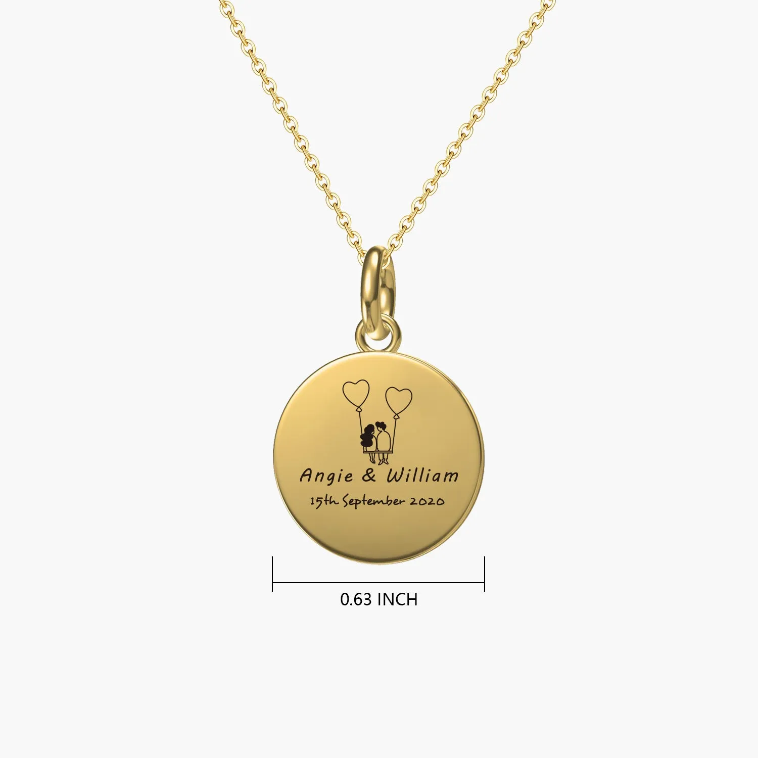 Custom Initial Necklace Personalized Disc Pendant Necklace