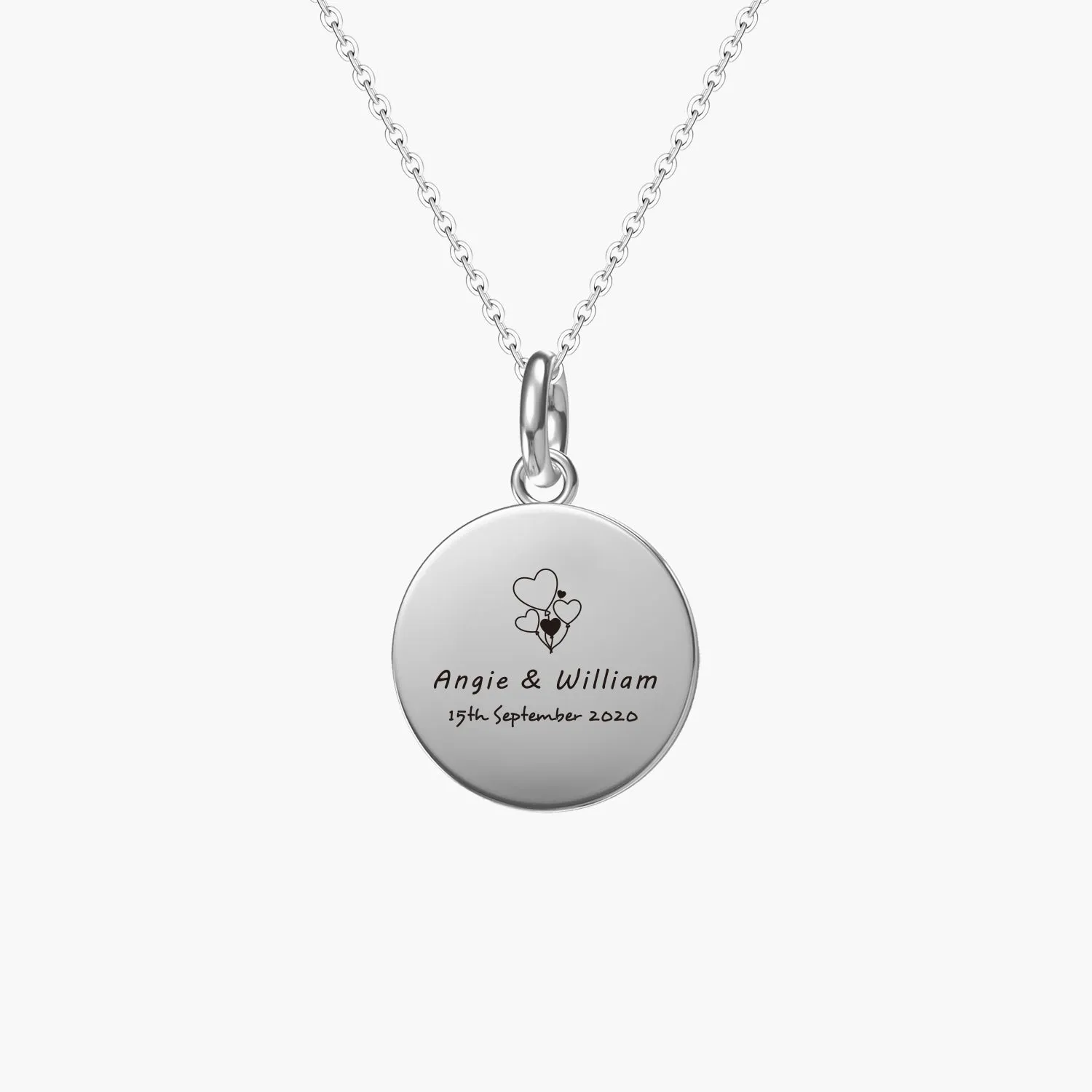 Custom Initial Necklace Personalized Disc Pendant Necklace