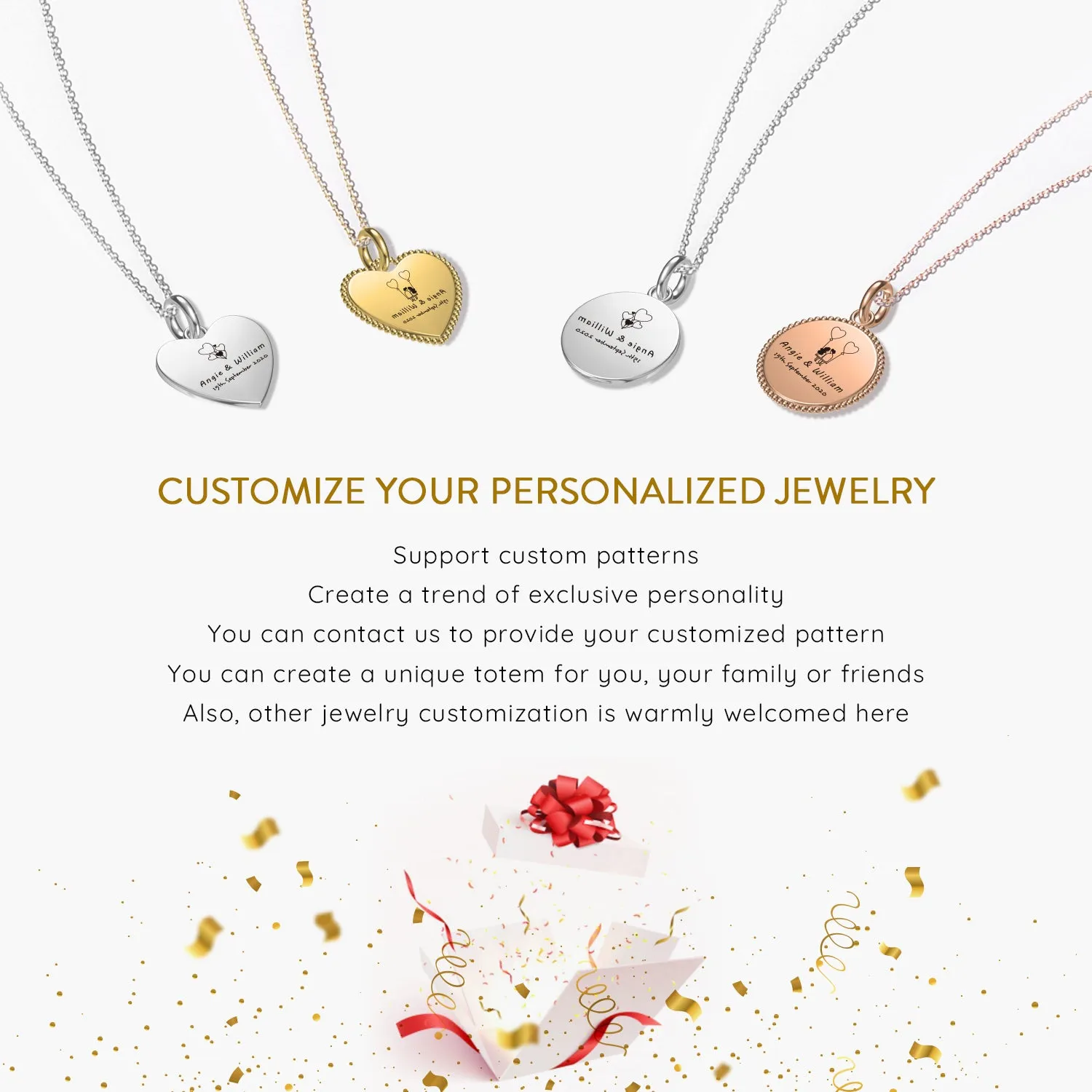 Custom Initial Necklace Personalized Disc Pendant Necklace