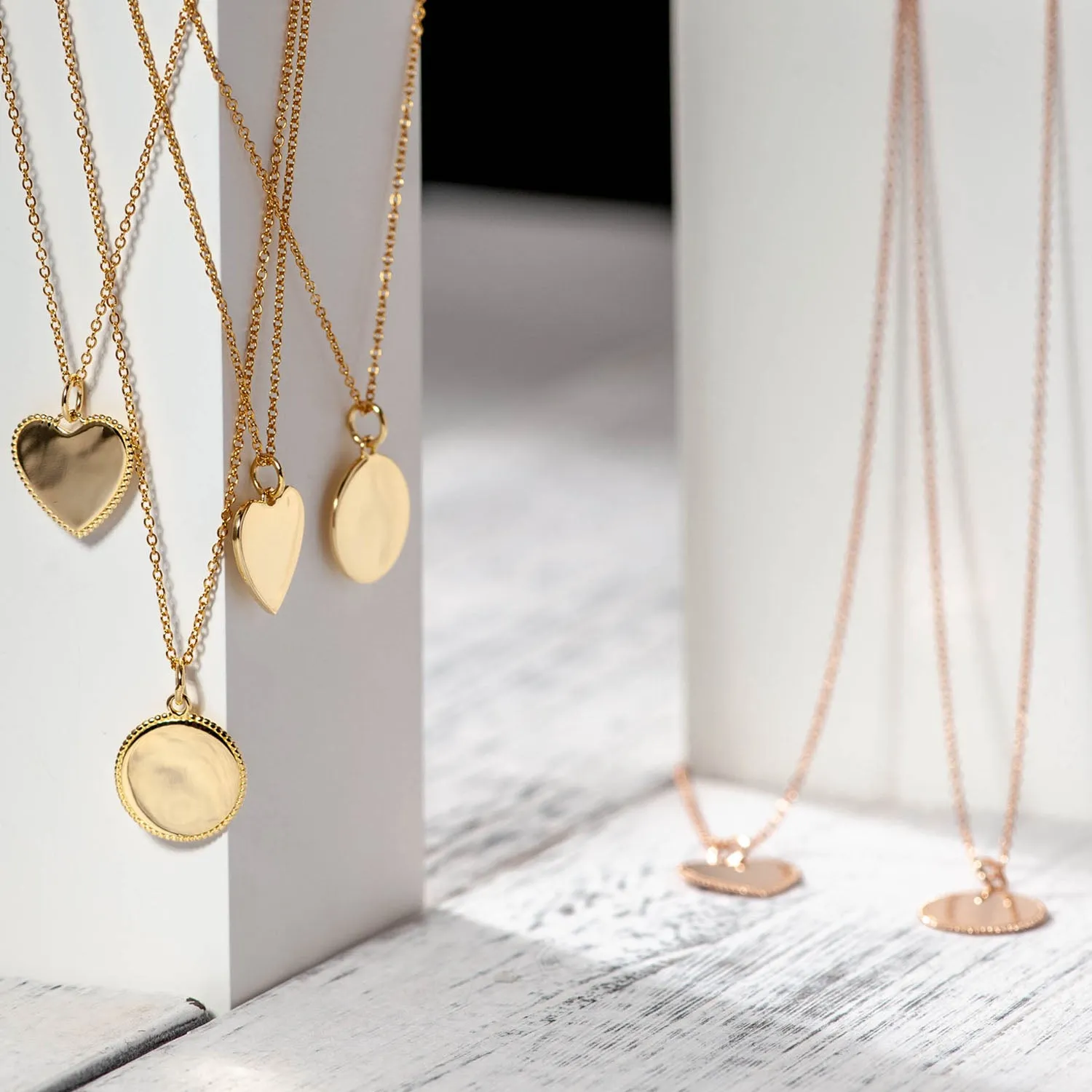 Custom Initial Necklace Personalized Disc Pendant Necklace