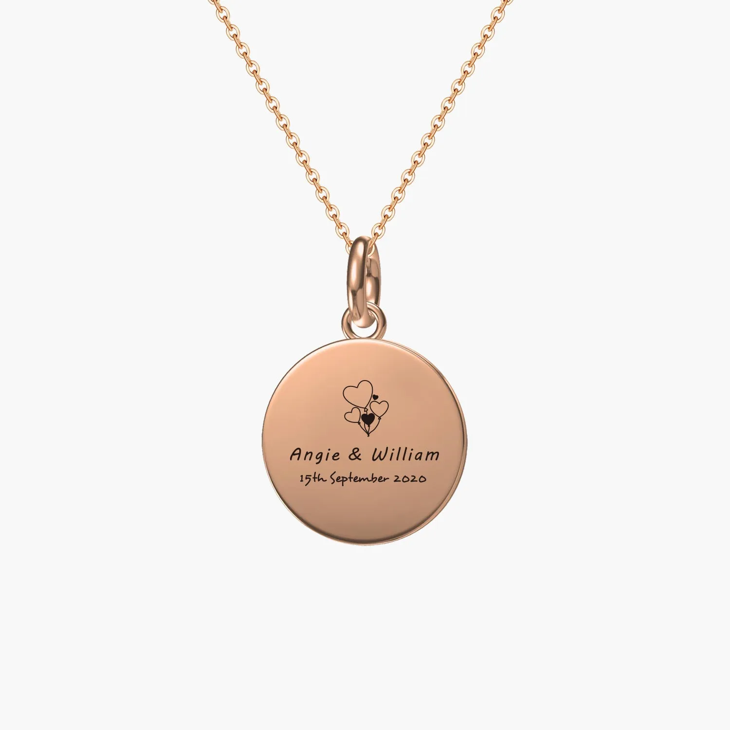 Custom Initial Necklace Personalized Disc Pendant Necklace