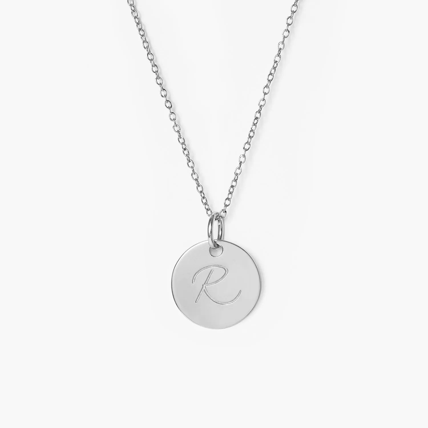 Custom Name letter delicate disc Initial pendant necklace