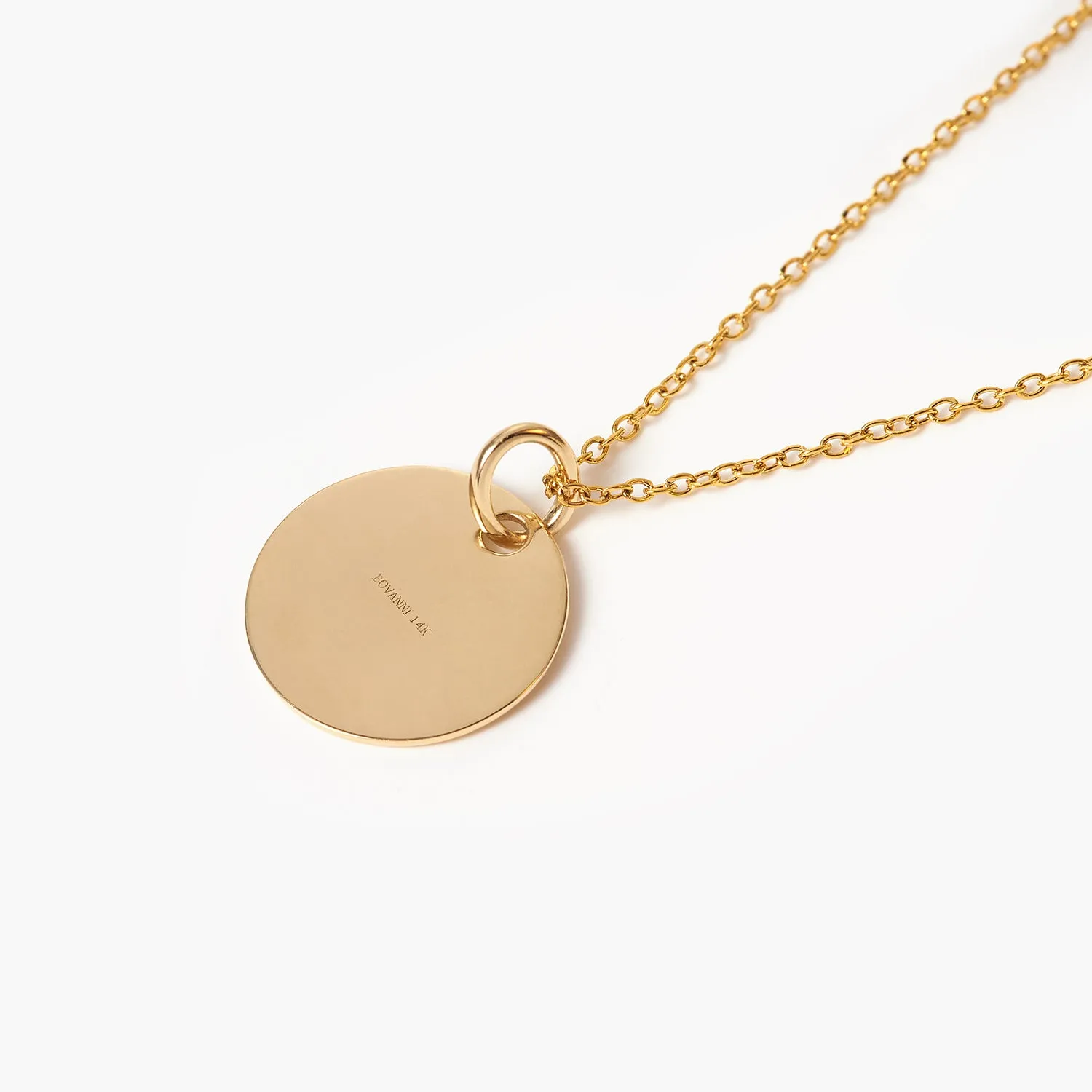 Custom Name letter delicate disc Initial pendant necklace