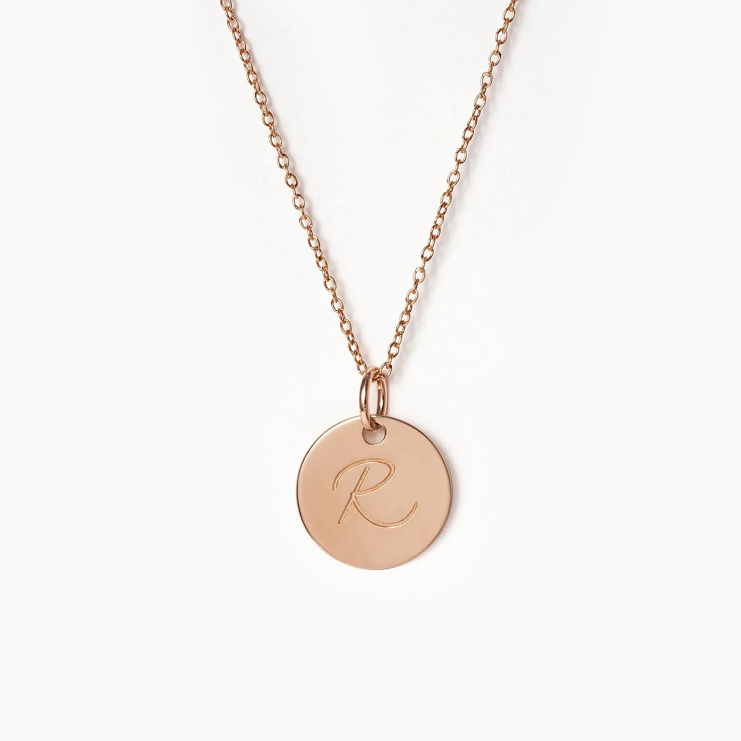 Custom Name letter delicate disc Initial pendant necklace