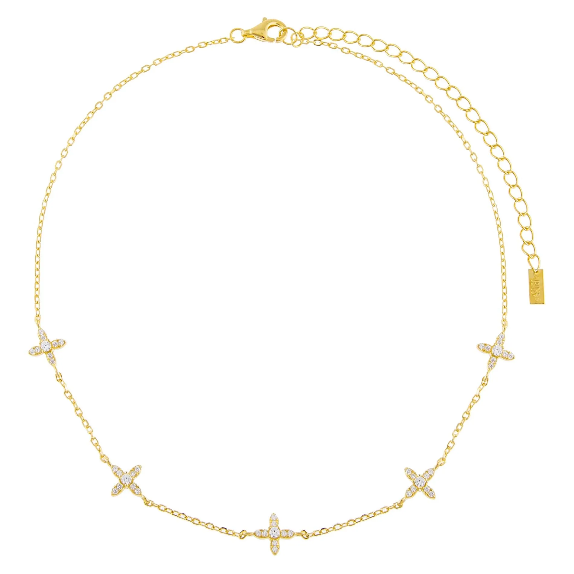 CZ 4 Petal Flower Choker