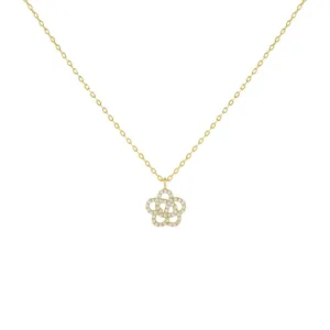 CZ Rose Flower Necklace