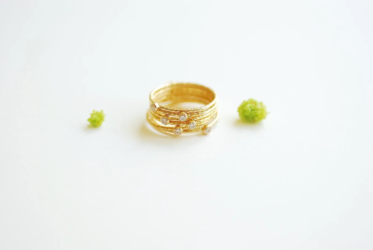 CZ Solitaire Sparkle Stacking Ring