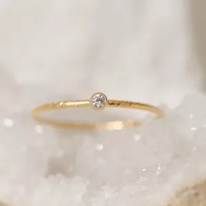 CZ Solitaire Sparkle Stacking Ring