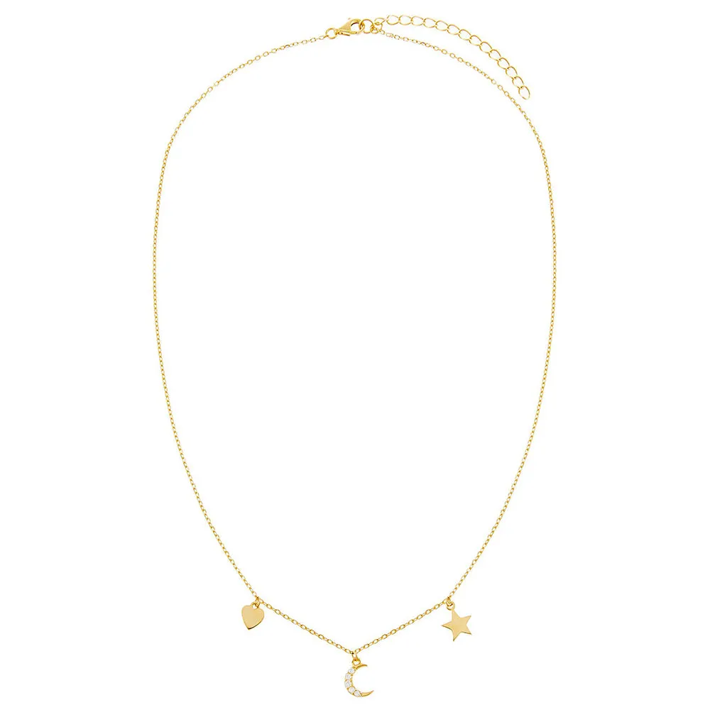 CZ X Solid Charms Necklace