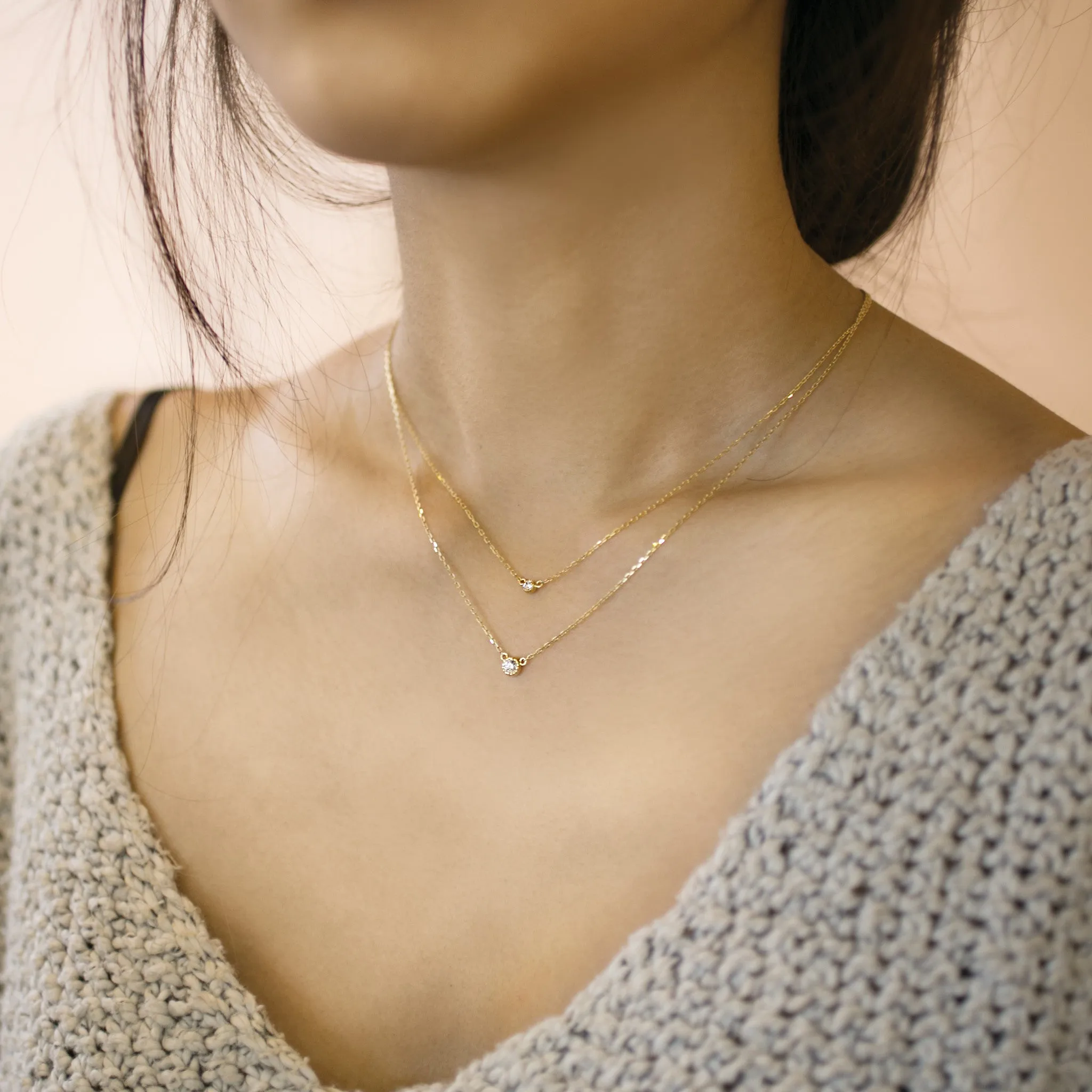 Dahlia Diamond Solitaire Necklace