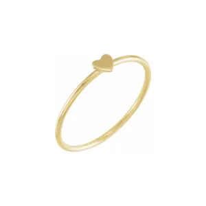 dainty heart stackable ring