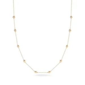 Dana Rebecca Designs Poppy Rae Pebble Station Necklace - Yellow Gold