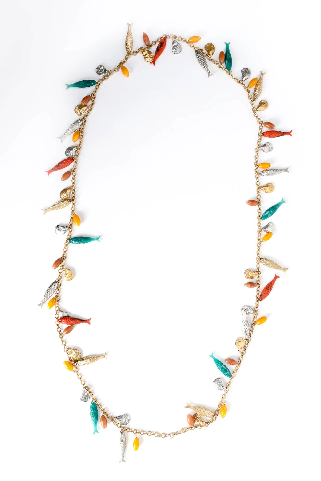 Dancing Fish Shell Charm Necklace