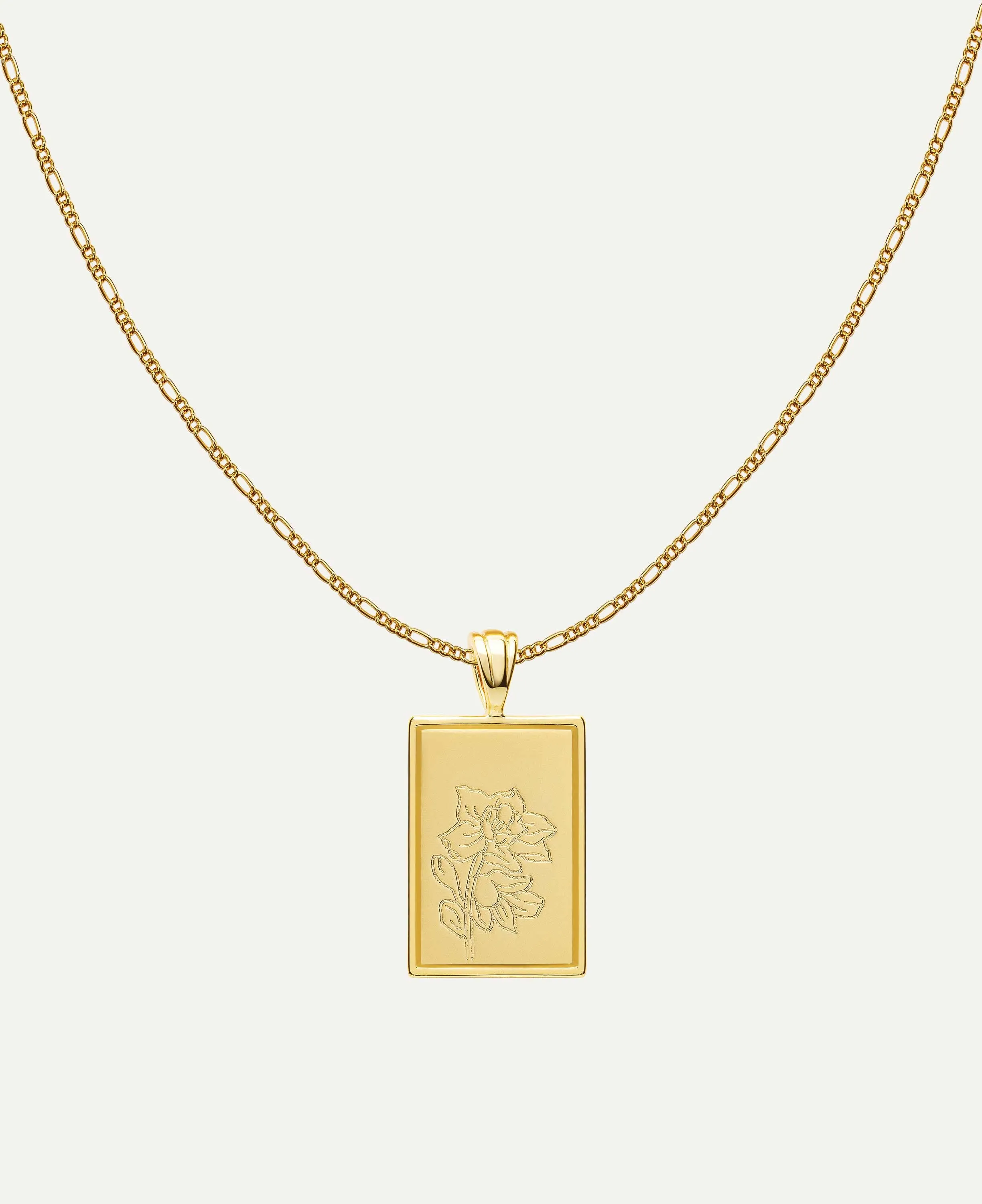 December - Narcissus Birth Flower Pendant Necklace