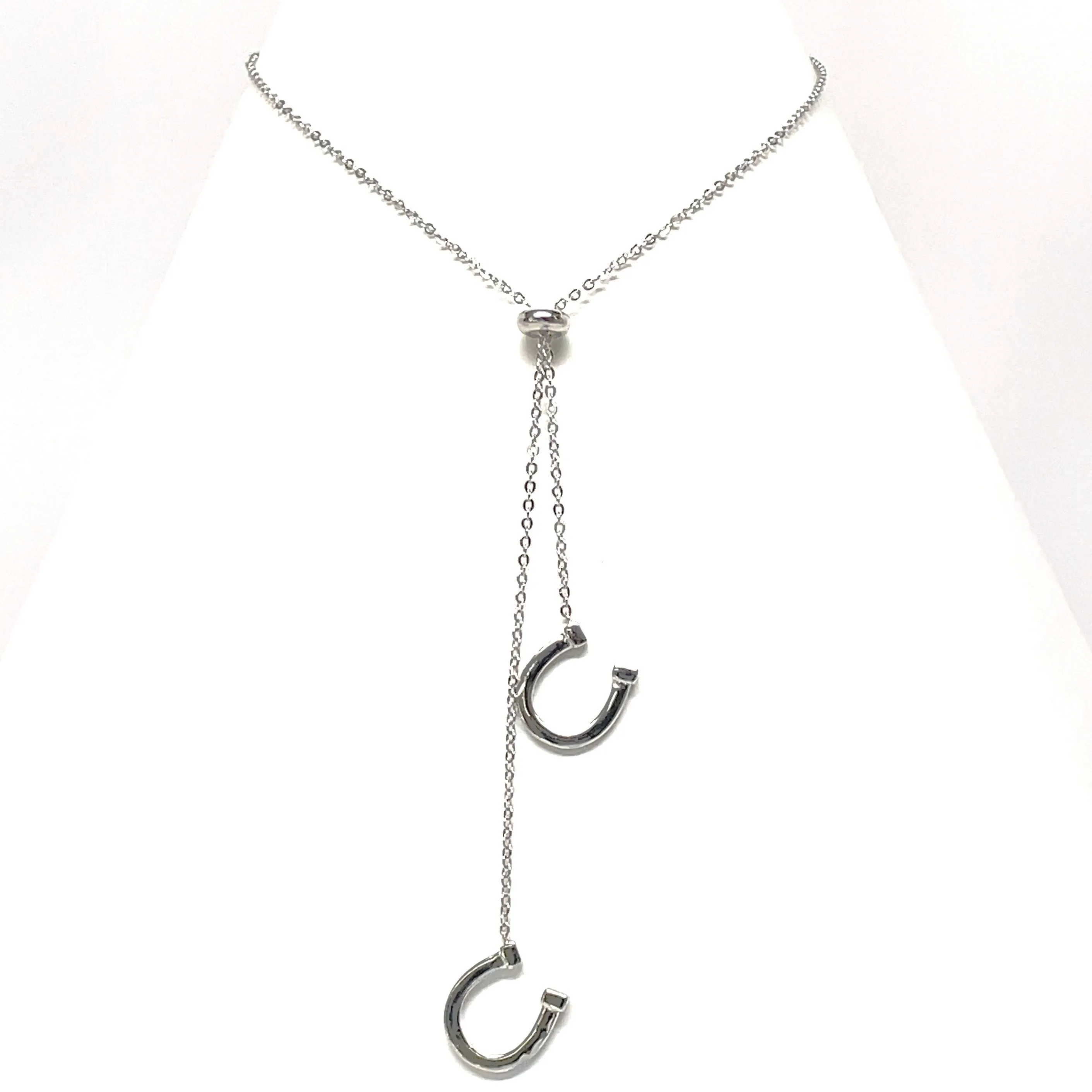 Delicate Double Horseshoe Lariat