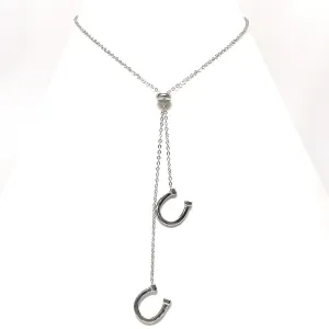 Delicate Double Horseshoe Lariat