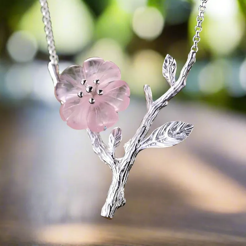 Delicate Flower in the Rain Necklace