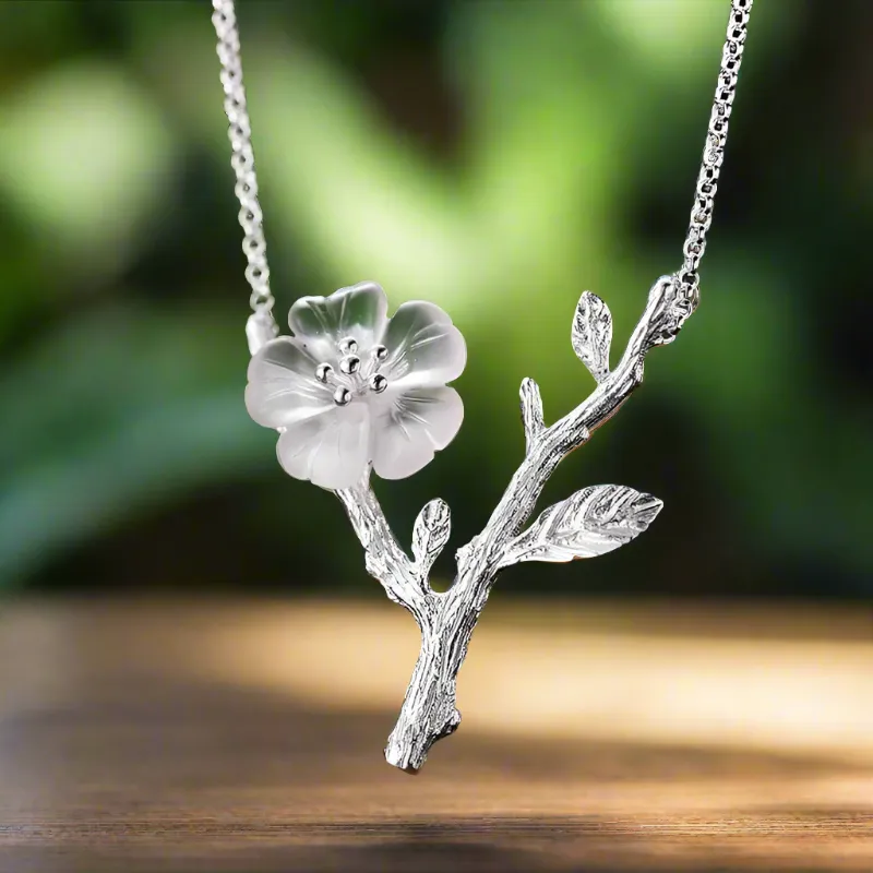 Delicate Flower in the Rain Necklace