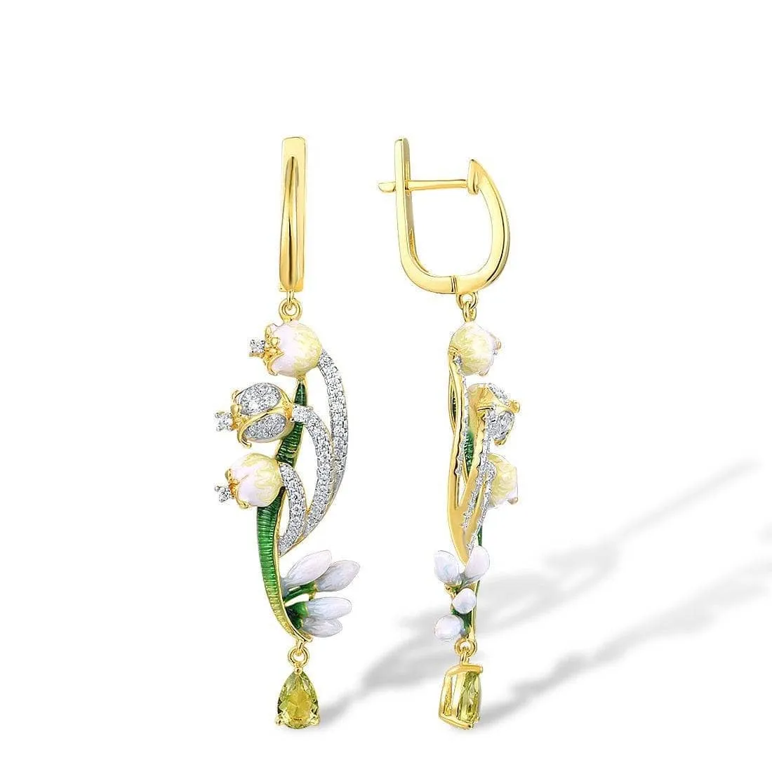 Delicate Flower with Diamond Jewelry Set