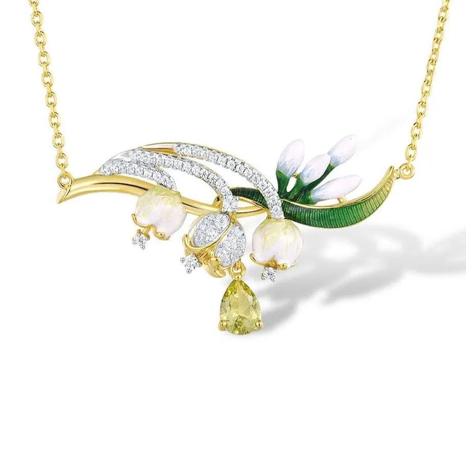 Delicate Flower with Diamond Jewelry Set