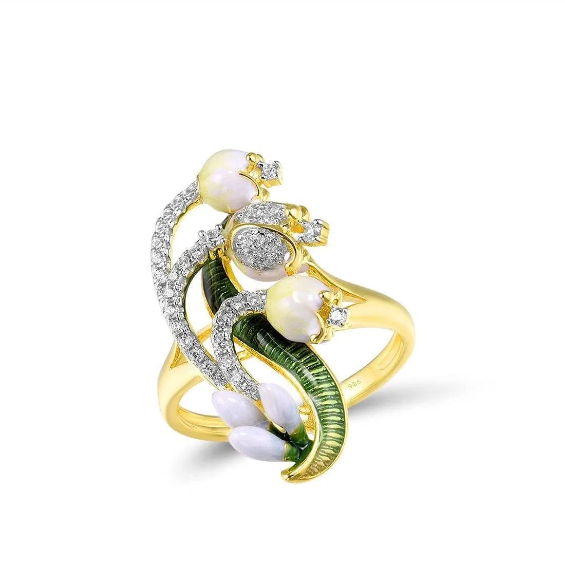 Delicate Flower with Diamond Jewelry Set