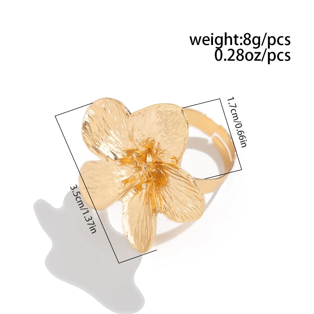 Delicate Gold Silver Plated Flower Ring