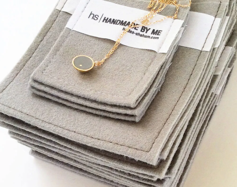 Delicate Hemisphere Gold & Concrete Pendant