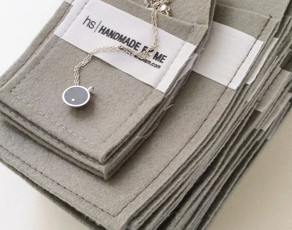 Delicate Hemisphere Gold & Concrete Pendant