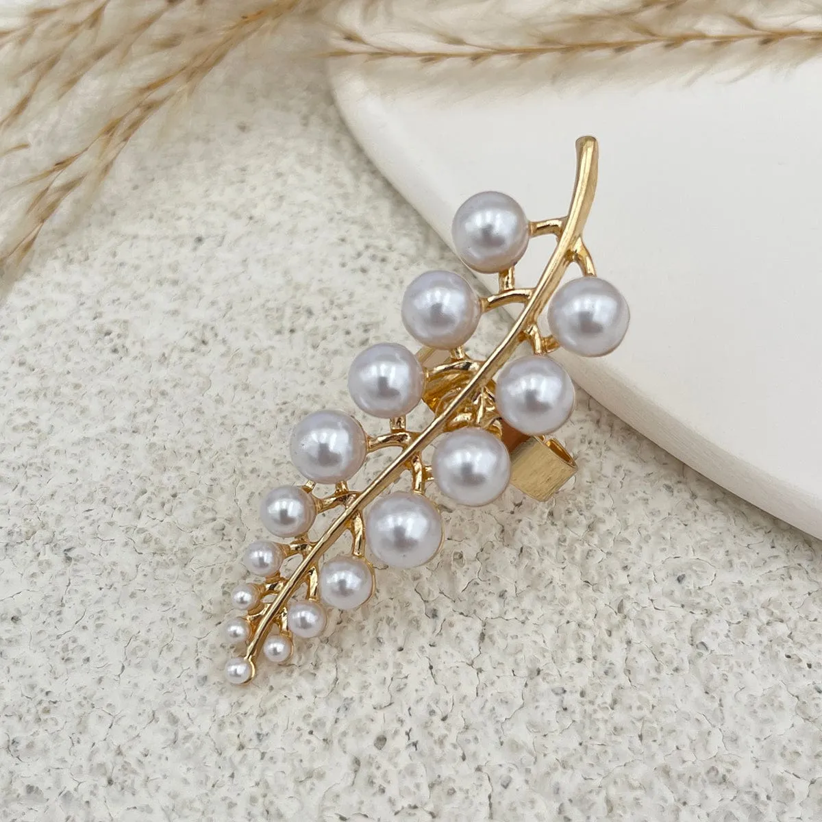 Delicate Hollow Flower Starfish Grape Shaped Pearl Ring Set