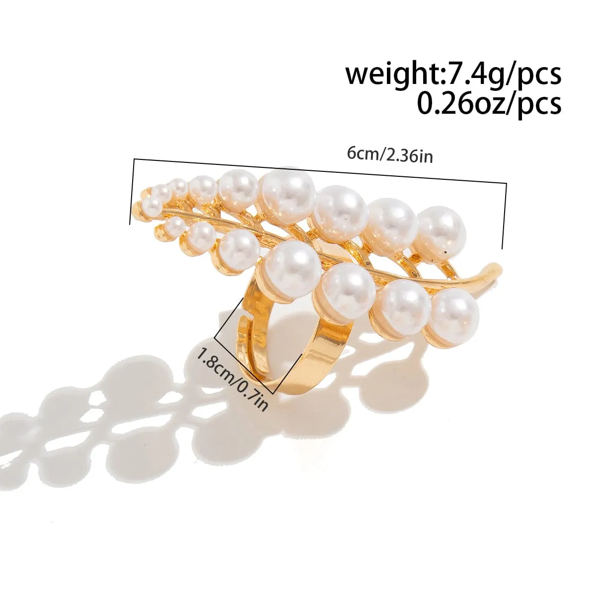 Delicate Hollow Flower Starfish Grape Shaped Pearl Ring Set