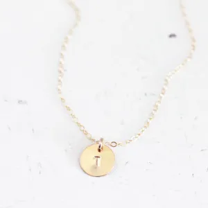 Delicate Initial Circle Necklace