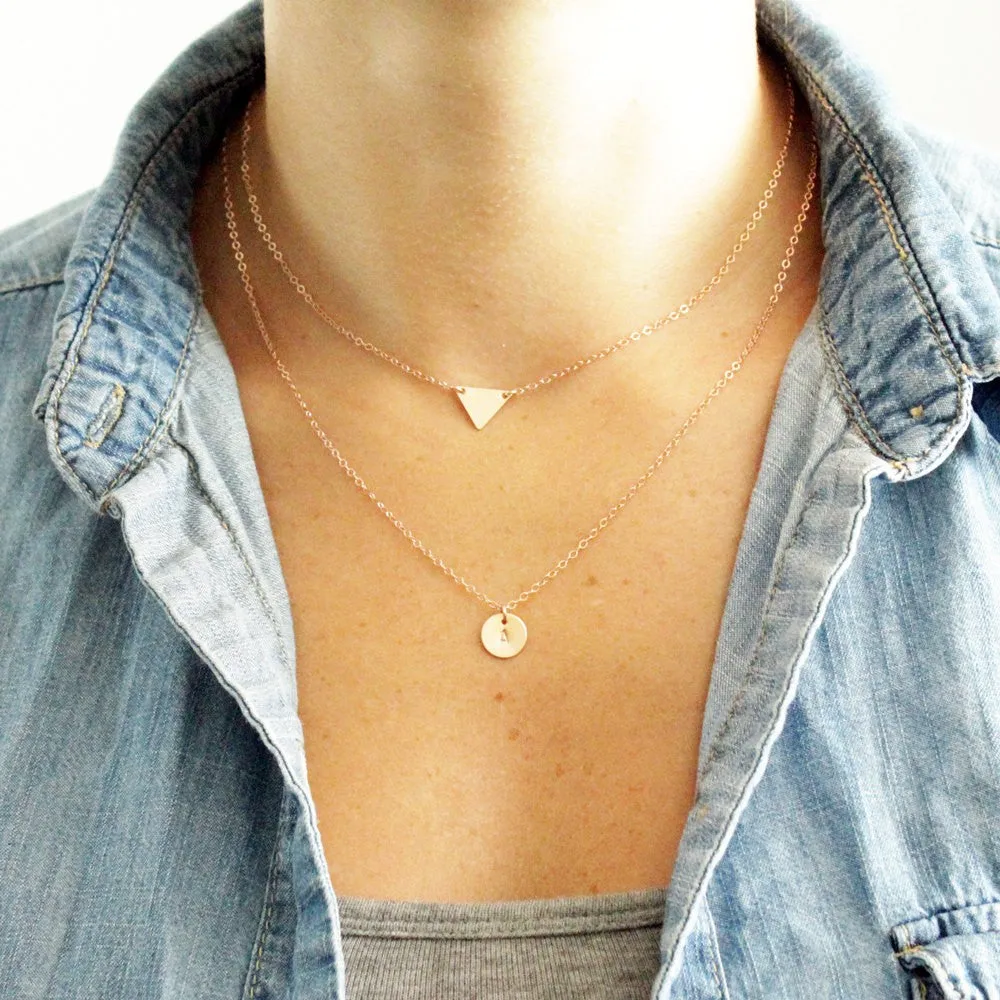 Delicate Initial Circle Necklace