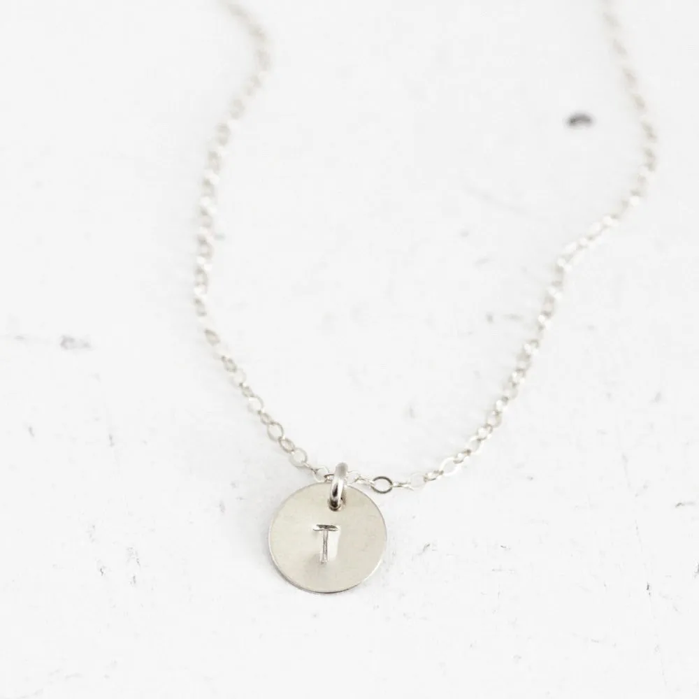 Delicate Initial Circle Necklace