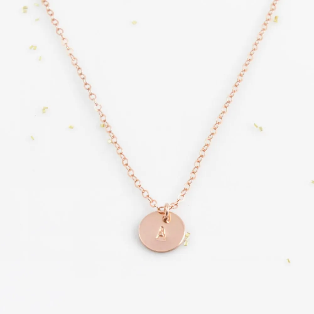 Delicate Initial Circle Necklace