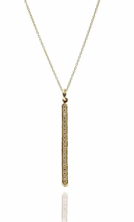 'Delicate Sparkle Bar Necklace' in Gold