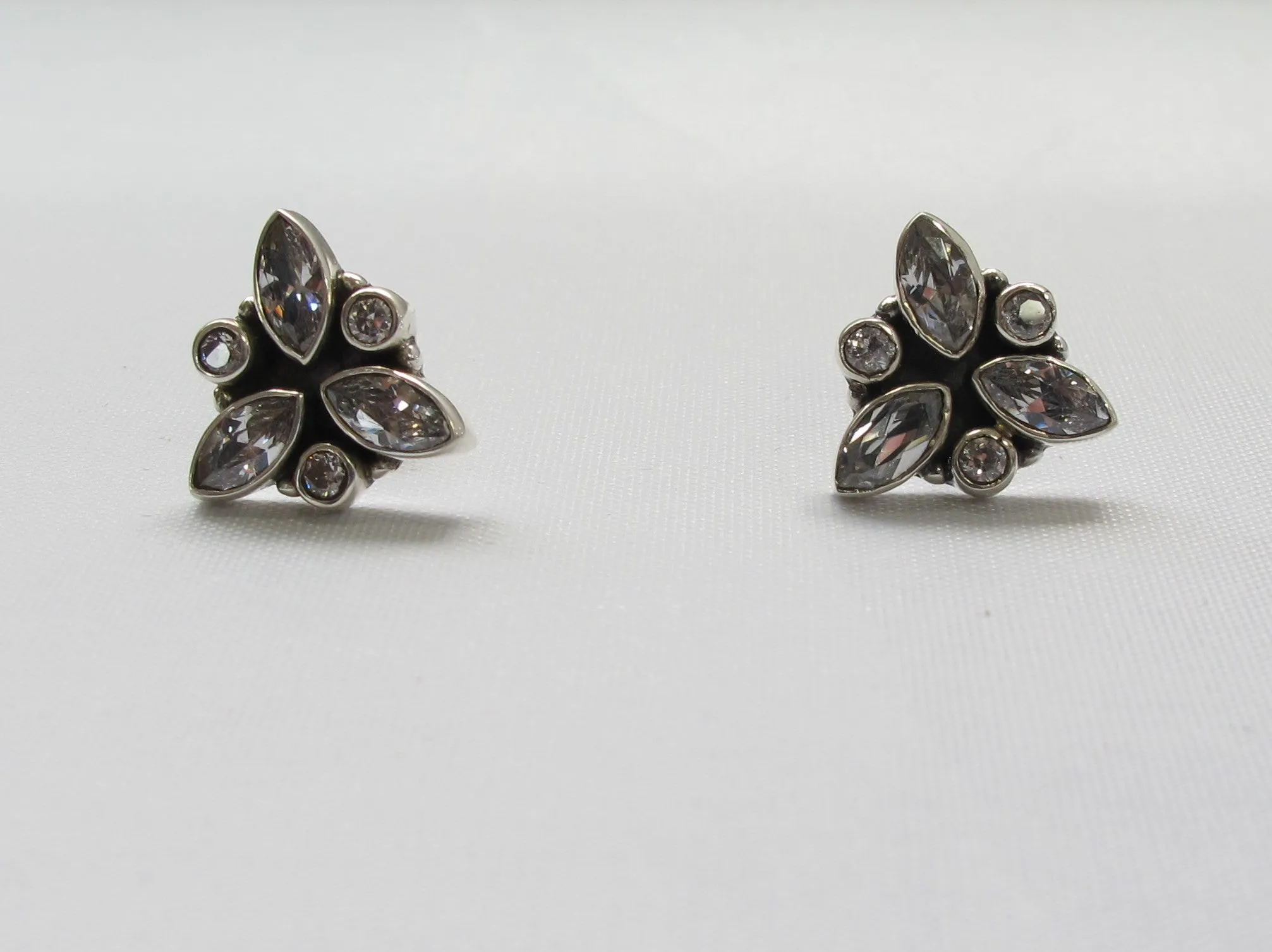 Delicate White Topaz Cluster Earring Set 1